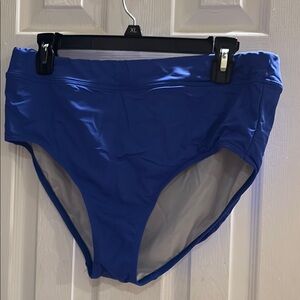 Lands' End Blue Bikini Swimwear High-Cut Design